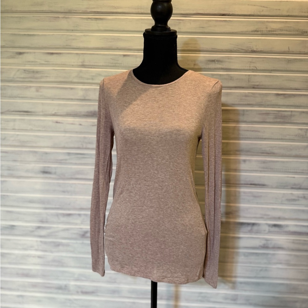 White House Black Market Long Sleeve Taupe Top